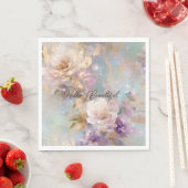 金ゴールドフェミニン紫の白い花 スタンダードランチョンナプキン (インサイチュ)