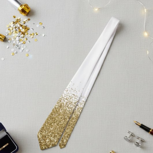 金ゴールドフェージングウォーターフォールグラデーショングリッタールック ネクタイ