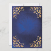 金ゴールドフエレガントレーム海軍イスラム結婚教徒 招待状 (裏面)