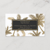金ゴールドフォイモダンルグラムヤシの木の化粧ヘアスクリプト 名刺 (裏面)