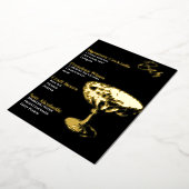 金ゴールドフォイルのカクテルパーティーバーメニュー 箔シーズンカード (回転した状態)