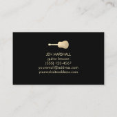 金ゴールドフォイルのブラックギターシルエット 名刺 (裏面)