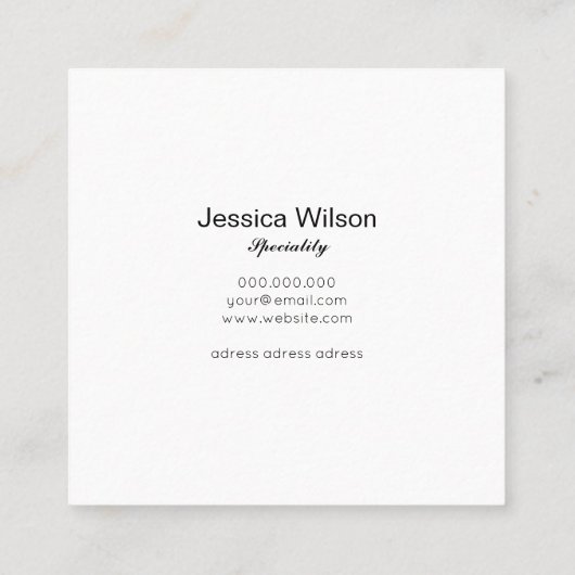 金ゴールドフォイルエレガントフレームの名刺を持つシック スクエア名刺 (裏面)