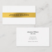 金ゴールドフォイルエレガントフレームの名刺を持つシック 名刺 (正面/裏面)