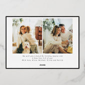 金ゴールドフォイルエレガントメリークリスマススクリプト3写真 箔シーズンカード (裏面)