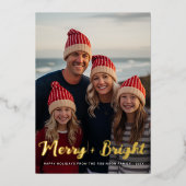 金ゴールドフォイルエレガントレタリングクリスマスホリデーカード 箔シーズンカード (正面)