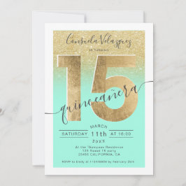 金ゴールドフォイルグリッタースクリプトmintキンセアニェラ写真 招待状