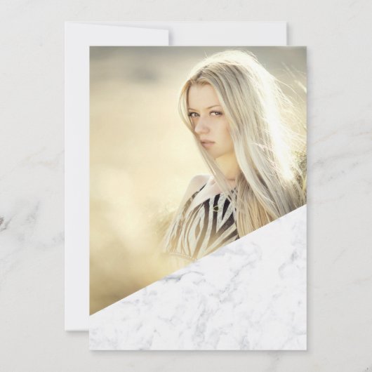 金ゴールドフォイルグリッター大理石シックキンセアニェラ写真 招待状 (裏面)