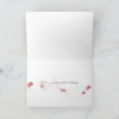 金ゴールドフォイルデイジーオンピンク誕生日 カード (内部)