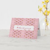 金ゴールドフォイルデイジーオンピンク カード (黄色い花)