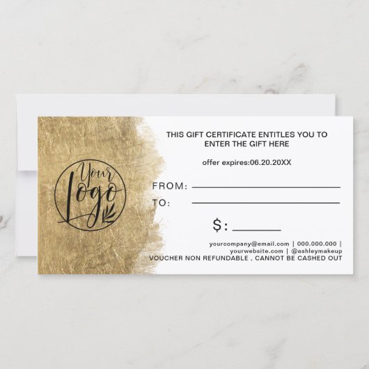 金ゴールドフォイルハートロゴギフト券 (裏面)