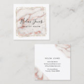 金ゴールドフォイルフェイクオンバラ金ゴールド大理石デザイン スクエア名刺 (正面/裏面)