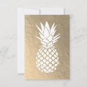 金ゴールドフォイルフェイクパイナップルエレガントな結婚式 招待状 (裏面)
