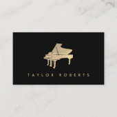 金ゴールドフォイルフェイクピアノ 名刺 (正面)
