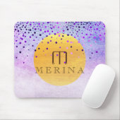 金ゴールドフォイルフェイク紙吹雪グリッタームーンパーソナライズド マウスパッド (マウス)