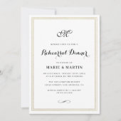 金ゴールドフォイルフレームリエレガントハーサルディナーの脚本 招待状 (正面)