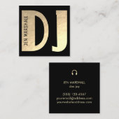 金ゴールドフォイル上のDJフェイクスクリプト スクエア名刺 (正面/裏面)