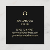 金ゴールドフォイル上のDJフェイクスクリプト スクエア名刺 (裏面)