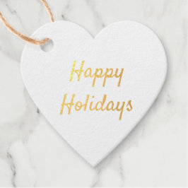 金ゴールドフォイル幸せシンプル休日ホワイトギフトラベル フェイバータグ