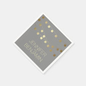 金ゴールドフォイル結婚ストリングライト スタンダードカクテルナプキン (角)