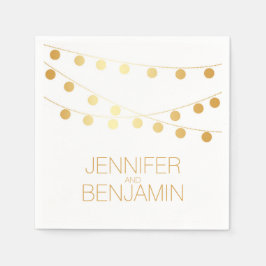 金ゴールドフォイル結婚ストリングライト スタンダードカクテルナプキン