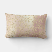 金ゴールドフォキエバラ金ゴールドピンクメタリックグラスリーフ ランバークッション (裏面)