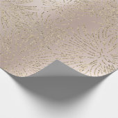 金ゴールドフォキシエシェブロン花火メタリックパール赤面 ラッピングペーパー (角)