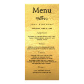 金ゴールドフォトおもしろいファクト誕生日メニューカード ラックカード (正面)
