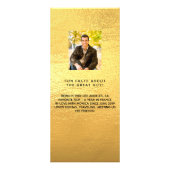 金ゴールドフォトおもしろいファクト誕生日メニューカード ラックカード (裏面)