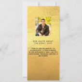 金ゴールドフォトおもしろいファクト誕生日メニューカード 招待状 (裏面)