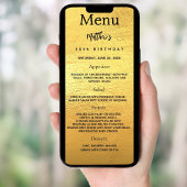 金ゴールドフォトおもしろいファクト誕生日メニューカード 招待状