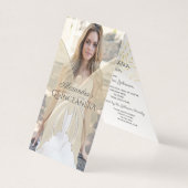 金ゴールドフォトキンセアニェラ誕生日招待状 (正面)