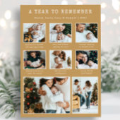 金ゴールドフォトコラージュモダンホリデーカード シーズンカード