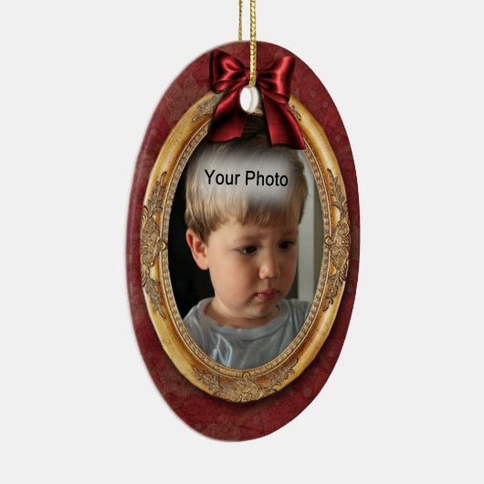 金ゴールドフォトフレームヴィンテージクリスマスオーナメント セラミックオーナメント (右)