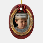 金ゴールドフォトフレームヴィンテージクリスマスオーナメント セラミックオーナメント (正面)