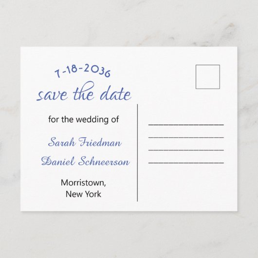 金ゴールドフォトフレーム婚約発表葉書 案内ポストカード (裏面)