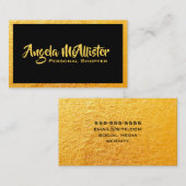 金ゴールドフォトブラックフレームパーソナルショッパー 名刺 (正面/裏面)