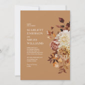 金ゴールドフォト秋の結婚式 招待状 (正面)