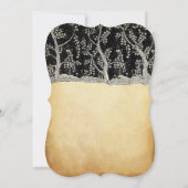 金ゴールドフォレストロマンチックツリー結婚式招待状 招待状 (裏面)