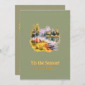 金ゴールドフォントミニマリストクリスマスホリデーキャンプレイク シーズンカード (正面/裏面)