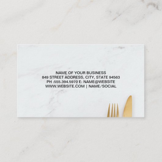 金ゴールドフォークナイフ 名刺 (裏面)