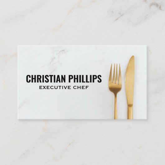 金ゴールドフォークナイフ 名刺 (正面)