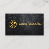 金ゴールドフォーク包丁スプーン 名刺 (正面)