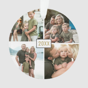 金ゴールドフォーフォトクリスマスホリデーオーナメント オーナメント