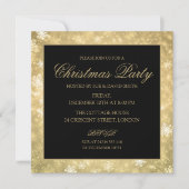 金ゴールドフォーマルクリ企業のスマスホリデーパーティー 招待状 (正面)