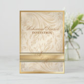 金ゴールドフォーマルダマスクリハーサルディナー招待状 招待状 (スタンド正面)