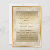 金ゴールドフォーマルダマスクリハーサルディナー招待状 招待状 (裏面)