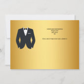 金ゴールドフォーマルブラックタイスーツ退職パーティー 招待状 (裏面)
