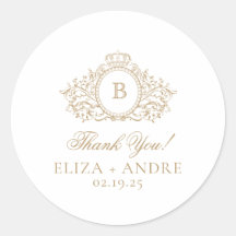 金ゴールドフォーマルモノグラムクレストサンキューカスタム