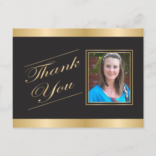 金ゴールドフォーマル感謝はがき ポストカード (正面)